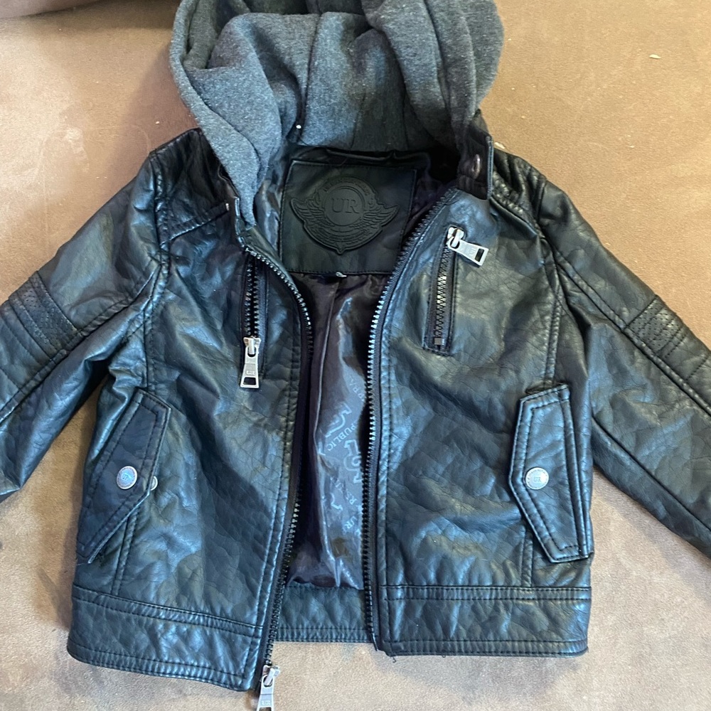 Toddler Boys Leather Jacket
